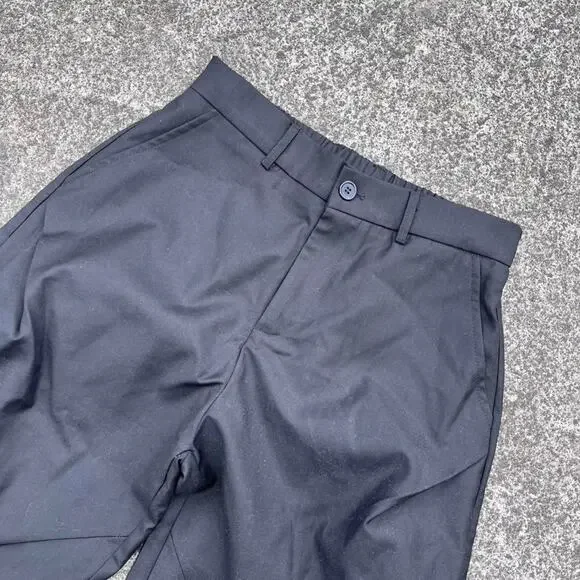 Baggy Pleated Suit Pants Size 32x30 Vintage Streetwear Black Wideleg Flarred